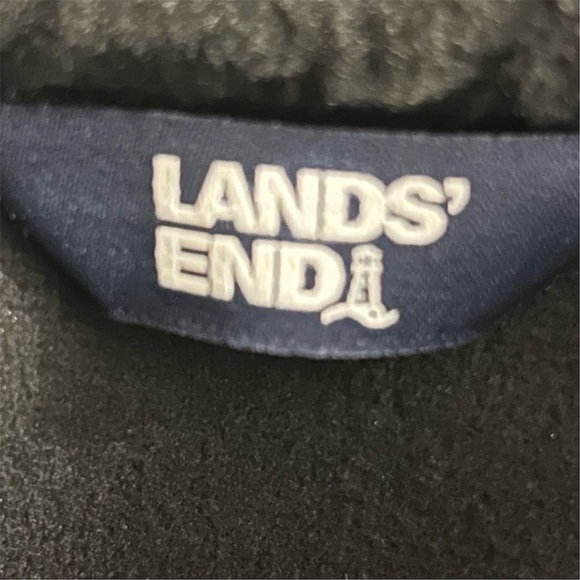 Lands' End Men's XXL/T Black Sherpa Fleece Jacket Winter Casual Zip Pockets - Picture 8 of 15